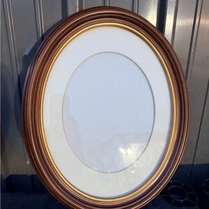 Elegant Brown and Gold Oval Wall Frame
